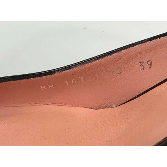 Escada Women's Shoes Heels Patent Leather Pointed Closed Toe Black Red Size 8.5 - Picture 6 of 6